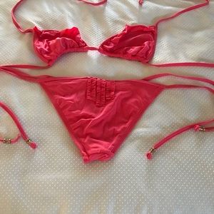 Vitamin A Fairly New Two Piece Beaded String Bikini Swimsuit